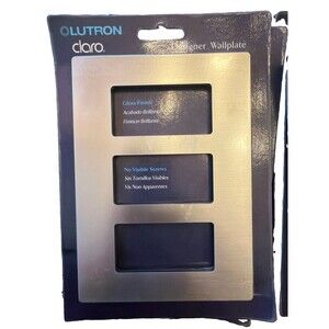 Lutron Claro CW-3-SS 3-Gang Screwless Decorator Wallplate Stainless Look Gloss